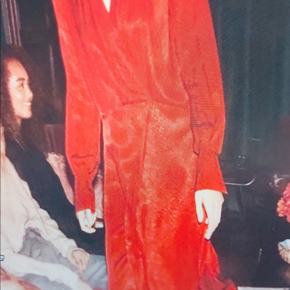 H&M Red MIDI Faux Wrap Red Dress